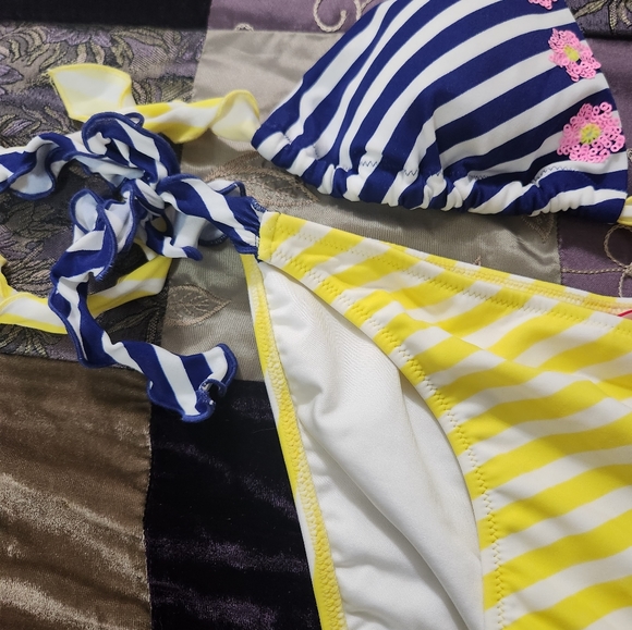 Victoria's Secret Stripe & Sequin Triangle Bikini - Picture 6 of 11